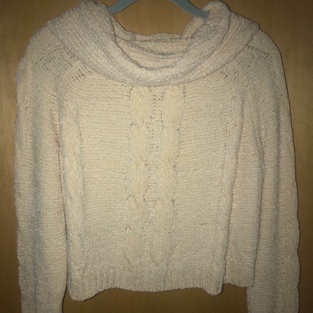 Cozy Cropped Cowl Neck Sweater
